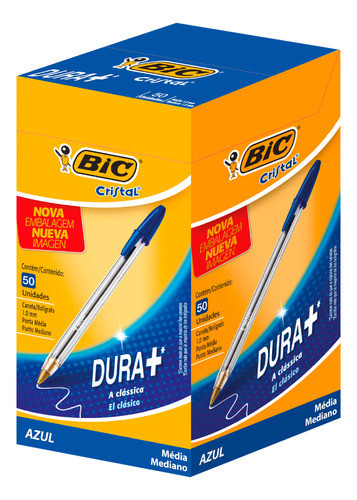 Caneta Esferográfica Bic Cristal Azul - Caixa 50 Unidades Exterior Transparente 1