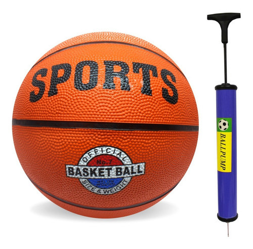 Bola De Basquete Tamanho Oficial Nº 7 + Bomba De Inflar 0