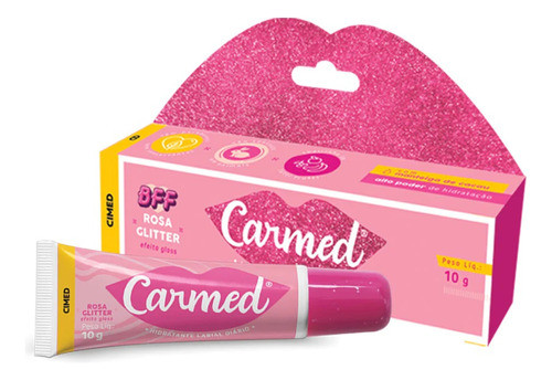 Hidratante Labial Carmed Bff Rosa Glitter 10g 0