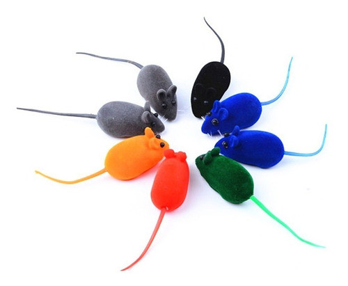 Set X 12 Juguete Para Gato Ratones Con Chifle 0