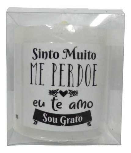 Vela Branca Sem Perfume 90g Chama De Ouro Frase Hoponopono 1
