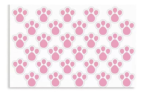 Adesivo 60  Pegadas Rosa  Coelho Decorativo 0