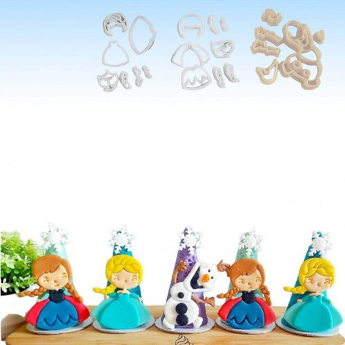 Kit Cortadores Da Frozen 3 Un 1
