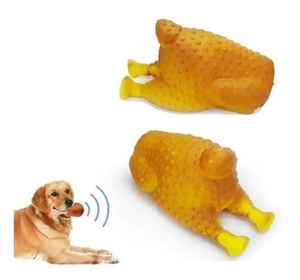 Juguete Mordible Chicken Roast Con Chifle Para Mascotas 1