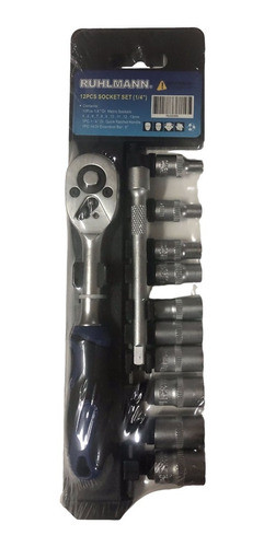 Set Tubos Bocallaves+llave Crique+alargue 1/4 12 Pz Ruhlmann 0