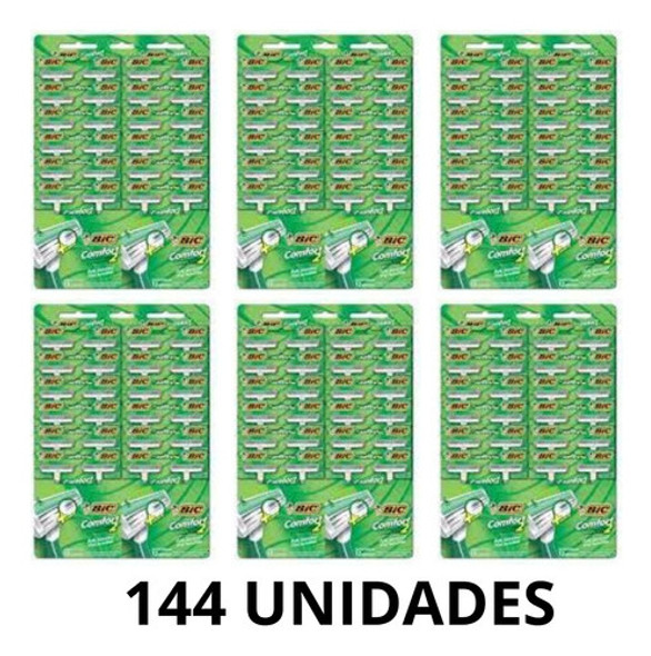 Aparelho Barbear Bic Comfort 2 Pele Sensível 144 Unidades 0