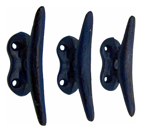 Ganchos De Pared De Hierro Fundido Azul Náutico, 3.5 Pulga. 1