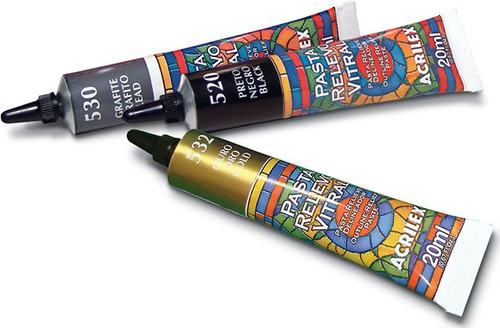 Kit Com 15 Pasta Relevo Vitral Acrilex 20ml - Cor A Escolher 0