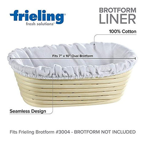 ~ ? Frieling Brotform Liner Oval 10 X 7 , 100% Algodón 1