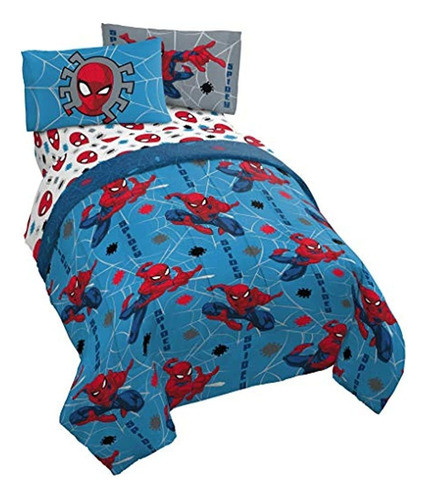 Jay Franco Marvel Spiderman Spidey Faces Juego De Cama Compl 0
