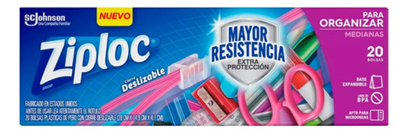 Ziploc Bolsas Para Organizar Mediana Resistente X20 Local 0