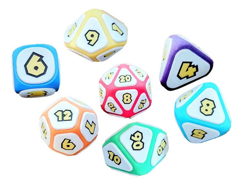 7x D4 D8 D10 D12 D20 Rpg Acessórios Para Sala De Aula Bar 0