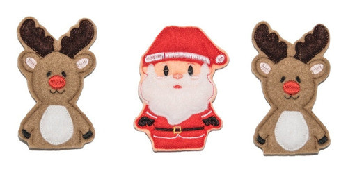 Títeres De Dedo - Papá Noel + 2 Renos 1