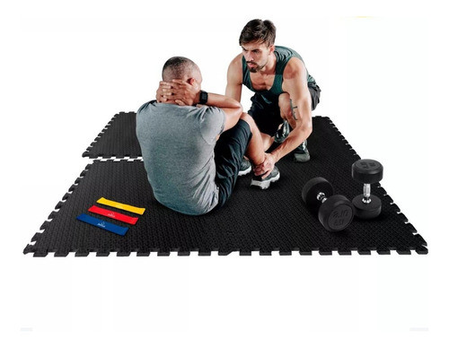 Kit 8 Tapete Piso Borracha Academia Crossfit Placa 50x50cm 0