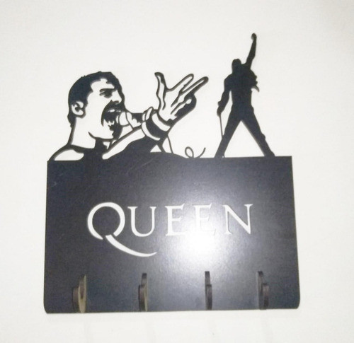 Porta Llaves/barbijos Queen Calado Madera Negro 1