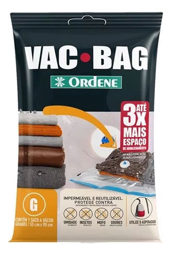 Bolsa Hermética Reductora Al Vacío Ordene 55x90cm G P 0