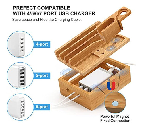 Estación De Carga De Bambú Pezin & Hulin Para Múltiples Disp 1