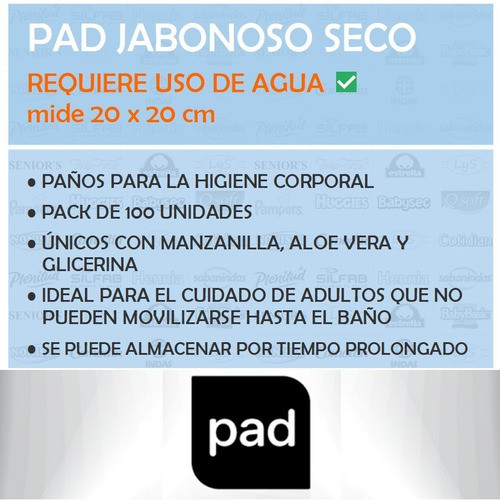 100 Paños Jabonosos Marca Dermpad - Sigma Line 1