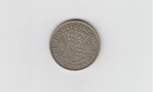 Moneda Inglaterra Half Crown 1944 Plata Muy Bueno 0