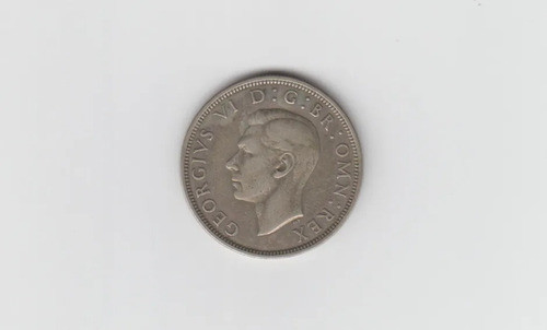 Moneda Inglaterra Half Crown 1944 Plata Muy Bueno 1