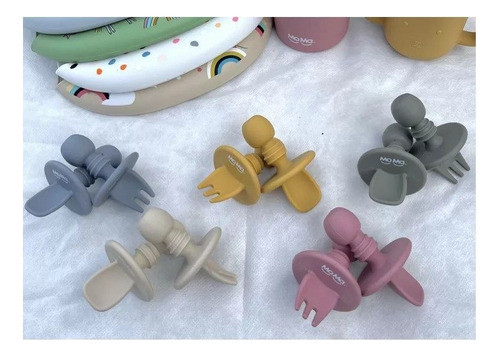 Cubiertos De Bebe Set De Aprendizaje De Silicona Alimenticia 1