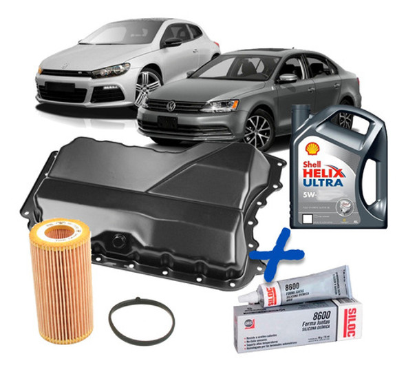 Kit Carter Aceite Inferior Vw Vento 2.5 +fil Bosch + Aceite 0