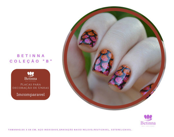 Placas Para Carimbos De Decoração De Unhas Betinna B04 1