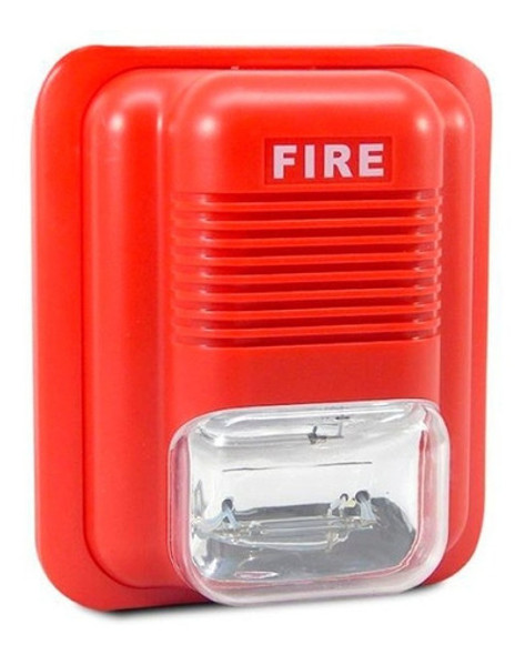 Sirena Interior Alarma De Incendio Con Flash 12 Y 24 V 0