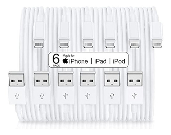 Paquete De 6 Cables De Carga Para iPhone (con Certificación 0
