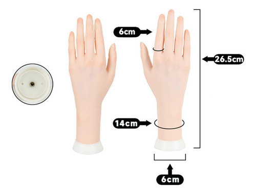 Manequim Mão Realista Feminina Prática Mão Para Unhas 1