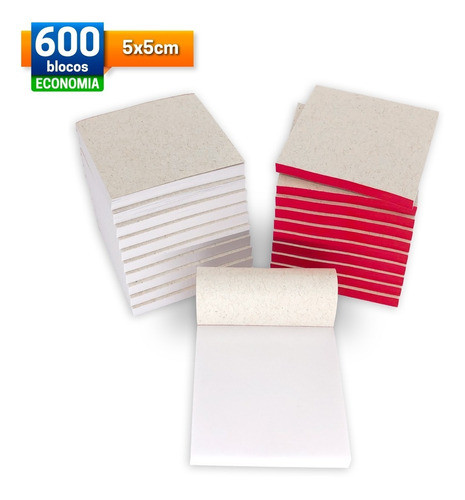 600 Blocos C/ 50 Fls Cada - 5x5 - Rascunho Comanda Anotação 0