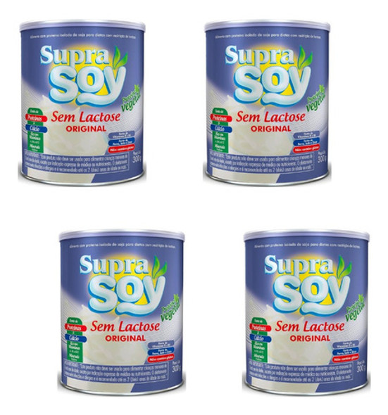 Kit C/4 Suprasoy Sem Lactose Original 300g - Supra Soy 0