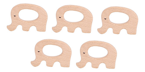 Animal Teether, 5 Peças De Brinquedo De Madeira Para Dentiçã 1 Animal Teether, 5 Peças De Brinquedo De Madeira Para Dentiçã 1
