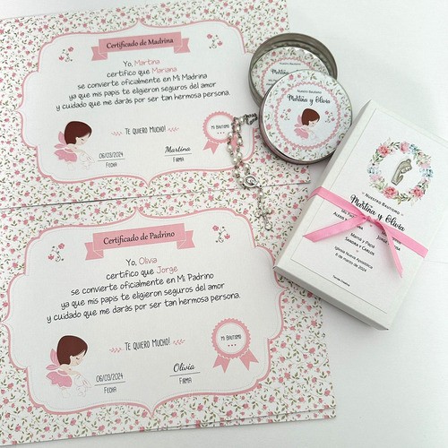 10 Lata Pastillera + Denario + Blonda Personalizada Comunion 1