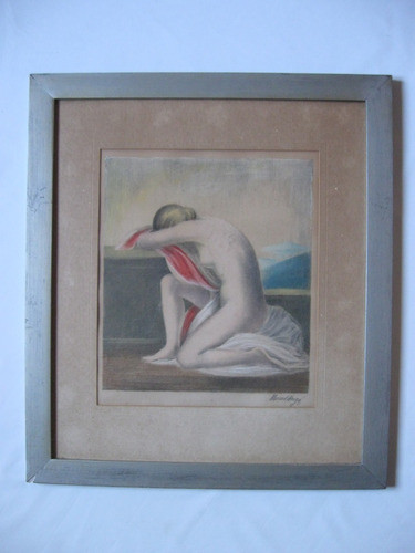 Grabado Litografia De Hugo Mund, Desnudo 0