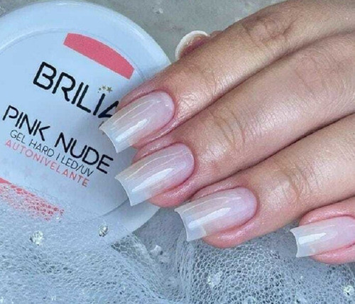 Gel Hard Pink Nude Brilia Nails 25g Autonivelante Unhas 1