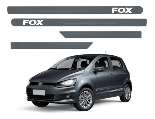 Jogo De Friso Lateral Porta Vw Fox Cinza Platinum 2016 2017 0