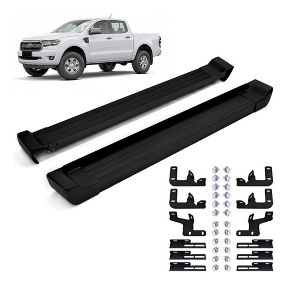 Estribo Suporte Aluminio Preto Ranger Cabine Dupla 2019 2020 0