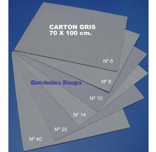 Carton Gris De 1.2 Mm Cortado A4 -21x29.7 Paq.x 100 Unidades 1