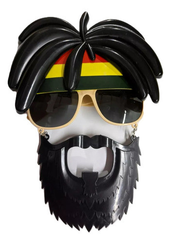 Anteojos De Bob Marley Jamaica Bigote Cotillon 0