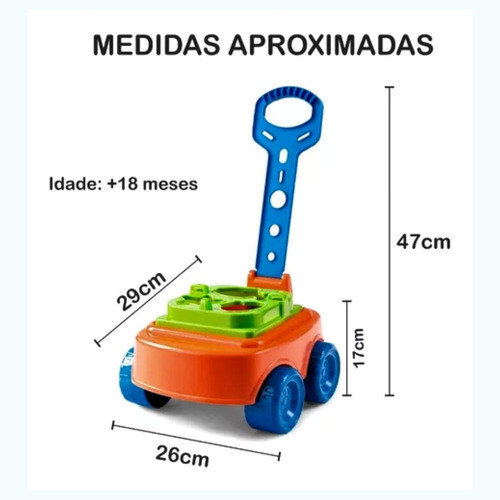 Carrinho Educativo Com Puxador E Acessórios Tópi Mileva 1