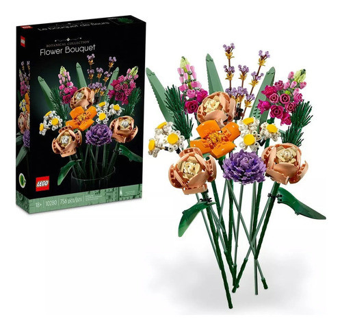 Kit De Construção De Buquê De Flores Lego Icons 0
