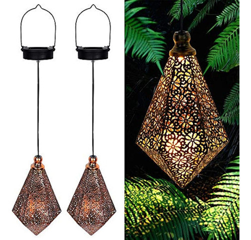 Maggift Paquete De 2 Luces Solares Para Colgar, Linterna Ret 0