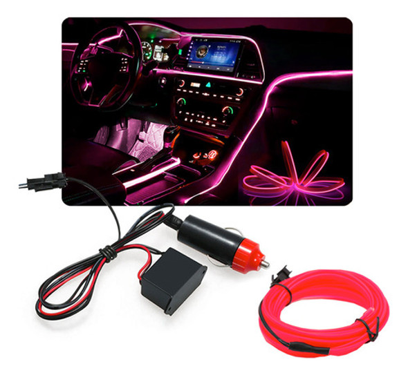 Fita Led Painel Chery Qq 2016 Luz Interna 5m Rosa Pink 0