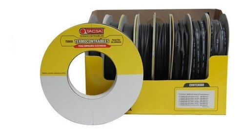 Tubo Termocontraible Negro 3/8'' 9.5mm Pack X8 Rollos 10m 0