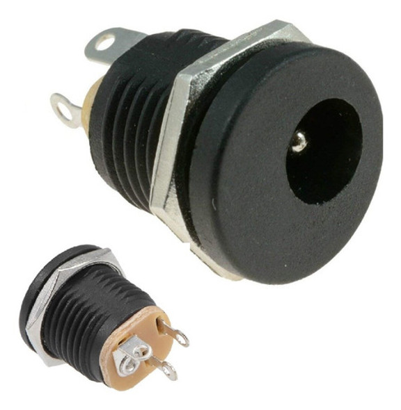 3 Conectores Hemba Dc 5.5 X 2.1mm Corte Para Chasis Tuerca 0