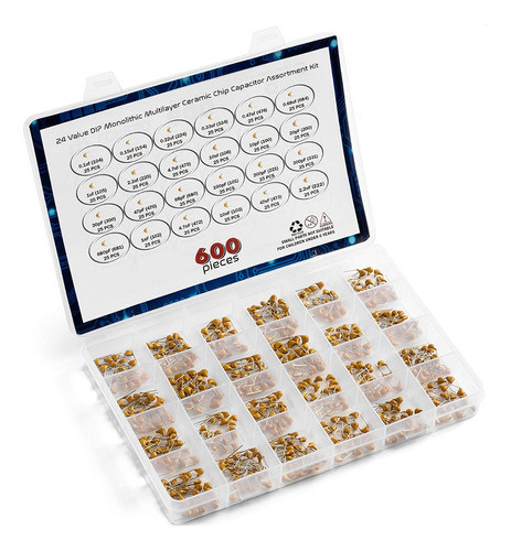 Kit 600 Capacitores Ceramicos Multicapa 10pf A 10uf En Caja 0