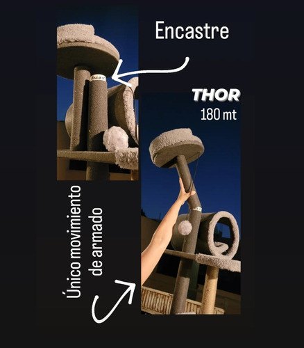 Gimnasio Y Cuna Para Gatos Modelo Thor 1,80 Mt Altura 1