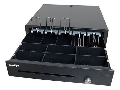 Gaveta De Dinheiro (3 Posições, Tranca) Preto Brazilpc 0