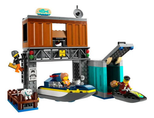 Lego City Lancha Policia Y Guarida Ladrones 311 Piezas 1
